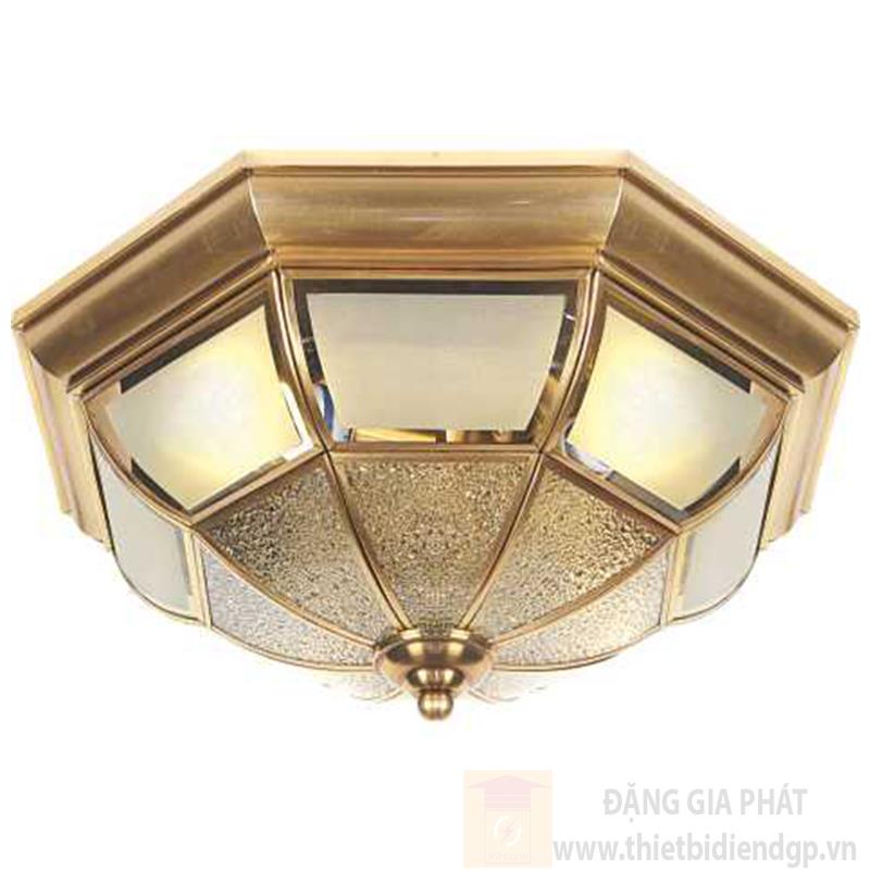 Đèn mâm ốp trần đồng cao cấp Ø380*H170, E27*3
